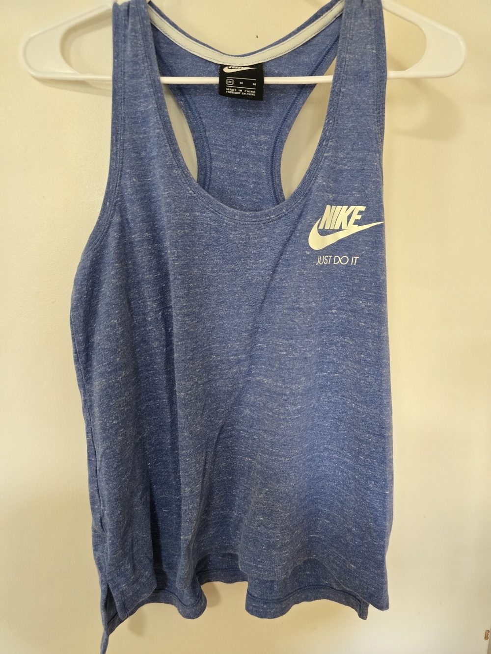 Nike Heather Blue Racerback Tank with White Swoosh